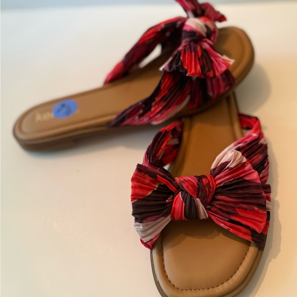 Kelsie Renata 2 Knot-Tie Multi Pattern Slide Sandals New Women’s 7.5
